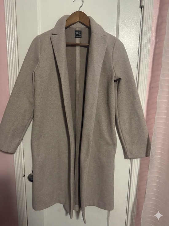 Zara Jackets & Blazers - Zara Light Taupe Open-Front Long Coat